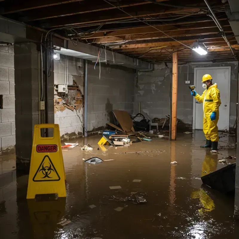 Flooded Basement Electrical Hazard in Cajahs Mountain, NC Property