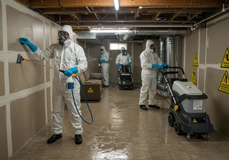 Basement Moisture Removal and Structural Drying process in Cajahs Mountain, NC